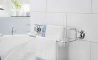 Porte-serviettes double à ventouses argent "Bestlock"