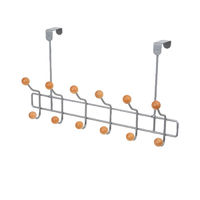 Patère de porte métal 12 crochets bois "Billy"