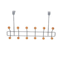 Patère de porte métal 12 crochets bois "Billy"