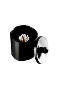 Rangement maquillage pour cotons-tiges et boules de cotons noir