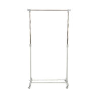 Portant gris à roulettes hauteur réglable avec étagère "Loft"