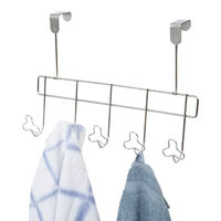 Patère de porte métal 5 crochets trèfles "Folio"