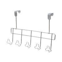 Patère de porte métal 5 crochets trèfles "Folio"