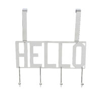 Patère de porte métal 4 crochets "Hello"