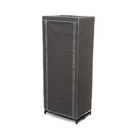 Armoire penderie gris anthracite avec rangement multipoches