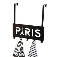 Patère de porte noire 5 crochets "Paris"