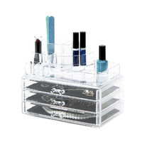 Coffret de rangement maquillage et bijoux 3 tiroirs transparent
