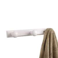 Patère murale en bois blanc 3 crochets
