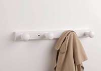 Patère murale en bois blanc 4 crochets