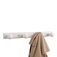 Patère murale en bois blanc 4 crochets