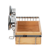 Porte-savon et rangement à ventouses "Bestlock" en bambou "Spa"