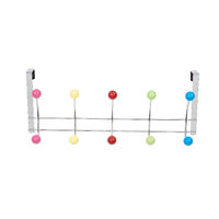 Patère de porte métal 10 crochets colorés "Confetti"