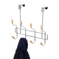 Patère de porte métal 8 crochets bois "Drop"