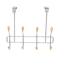 Patère de porte métal 8 crochets bois "Drop"