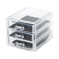 Coffret range-bijoux 3 tiroirs transparent petit modèle