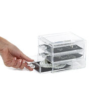 Coffret range-bijoux 3 tiroirs transparent petit modèle