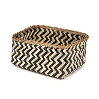 Panier de rangement noir et naturel "Zebra" L
