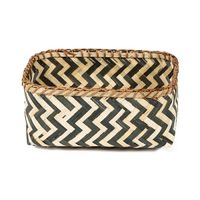 Panier de rangement noir et naturel "Zebra" M