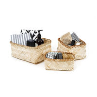Lot de 3 paniers de rangement naturels "Halong"