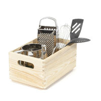 Casier de rangement rectangulaire en pin naturel "Box" S