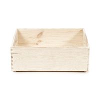 Casier de rangement rectangulaire en pin naturel "Box" M