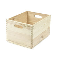 Casier de rangement rectangulaire en pin naturel "Box" L