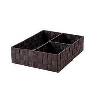 Organisateur de tiroir 3 compartiments rigide marron "Stan"