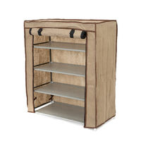 Étagère range-chaussures 4 niveaux marron "Oxford"