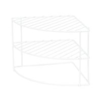 Etagère d'angle arrondie 3 niveaux blanche pour cuisine