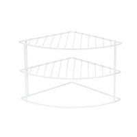 Etagère d'angle arrondie 3 niveaux blanche pour cuisine