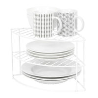 Etagère d'angle arrondie 3 niveaux blanche pour cuisine