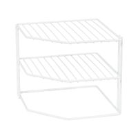 Etagère d'angle 3 niveaux blanche pour cuisine