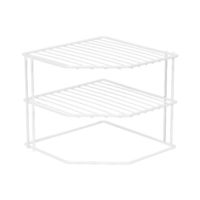 Etagère d'angle 3 niveaux blanche pour cuisine