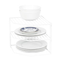 Etagère d'angle 3 niveaux blanche pour cuisine