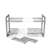 Étagère sous évier extensible 2 niveaux grise