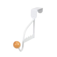 Patère de porte blanche avec porte-cintre et crochet bois "Sigma"