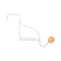 Patère de porte blanche avec porte-cintre et crochet bois "Sigma"