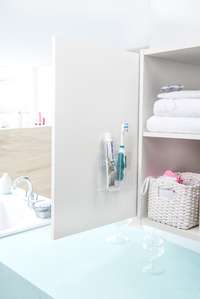 Rangement mural auto-adhésif pour maquillage 2 compartiments "Vision"