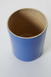 Pot en bambou laqué bleu "Danang" petit modèle