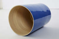 Pot en bambou laqué bleu "Danang" grand modèle