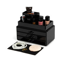 Coffret de rangement maquillage et bijoux 3 tiroirs noir