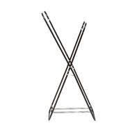 Portant double noir en métal avec barres en bois "Sven"