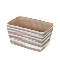 Panier de rangement beige et blanc "Fidji"