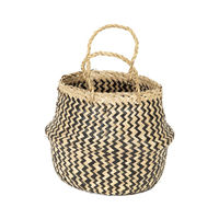 Panier de rangement naturel et noir "Belly" S