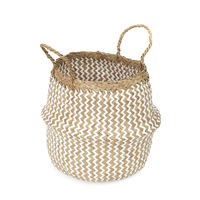 Panier de rangement naturel et blanc "Belly" S