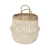 Panier de rangement naturel et blanc "Belly" S