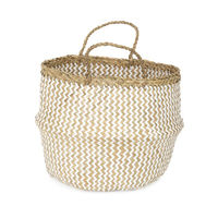 Panier de rangement naturel et blanc "Belly" M