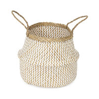 Panier de rangement naturel et blanc "Belly" M