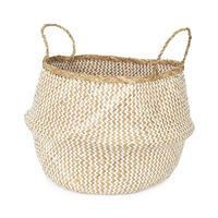 Panier de rangement naturel et blanc "Belly" L