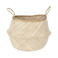 Panier de rangement naturel et blanc "Belly" L
